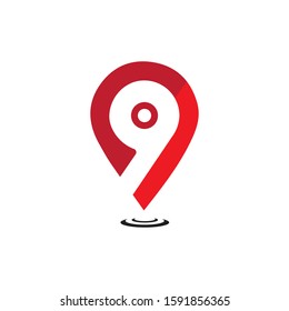 Location icon  map pin pointer. GPS navigation locate symbol