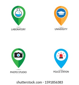 Location icon  map pin pointer. GPS navigation locate symbol