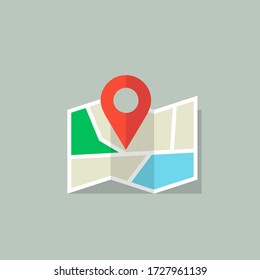 Location icon. Map icon with Pin Pointer. Vector illustration. Eps 10.