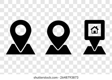 Ícone Local. Conjunto de ícones de pin do mapa. marcador de local. pin de local. Ilustração do vetor do ícone de pino do mapa eps 10