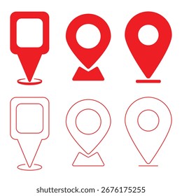 Location icon. Map pin icon set. location marker. location pin. Modern map marker collection. Pinpoint. GPS location symbol. navigation icon. Design can use for web and mobile app. Vector illustration
