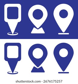Ícone Local. Conjunto de ícones de pin do mapa. marcador de local. pin de local. Coleção de marcadores de mapa moderna. Ponto de extremidade. Símbolo de localização GPS. ícone de navegação. O design pode ser usado para aplicativos móveis e da Web. Ilustração vetorial