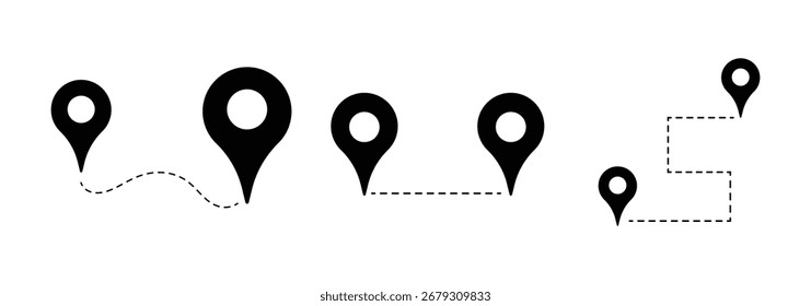 
Icono de Locación. Conjunto de iconos de pin de mapa. marcador de ubicación. pin de ubicación. Mapa pin icono Ilustración vectorial eps 10. navigatio