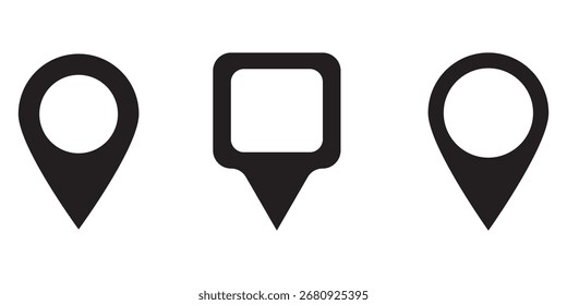 Icono de Locación. Conjunto de iconos de pin de mapa. marcador de ubicación. pin de ubicación. Ilustración vectorial de icono de pin de mapa EPS 10.