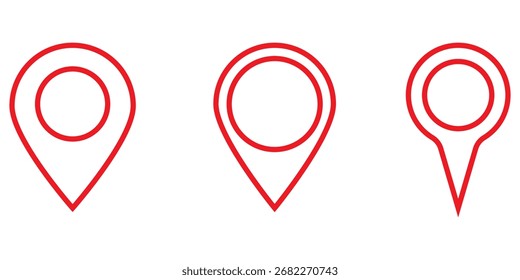 Icono de Locación. Conjunto de iconos de pin de mapa. marcador de ubicación. pin de ubicación. Mapa pin icono Ilustración vectorial eps 10.