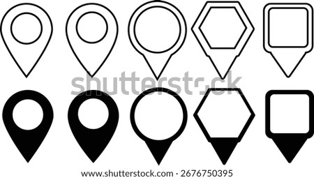 Location icon. Map pin icon set. location marker. location pin. Navigation pin icon in black modern and lines and solid. Vector illustration.
