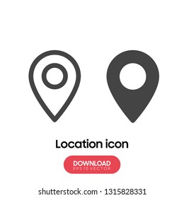 Location icon, map pin vector - Vector