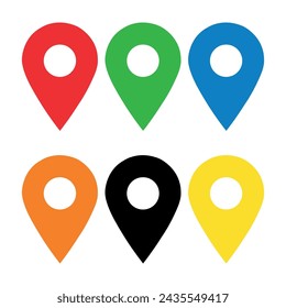 Location icon, map pins, GPS navigation.