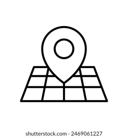 Location icon with map and placemark pin
