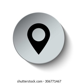 Location icon. Map pointer icon. GPS icon. Button. EPS10. Illustration