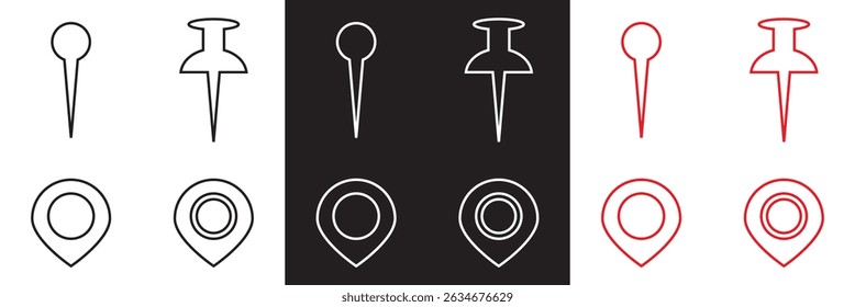 Location icon .  Map pointer pin sign  icon . place address navigation locator icon. Vector for websites, mobile interfaces, presentations, banner, visual branding etc. Vector illustration. EPS 10