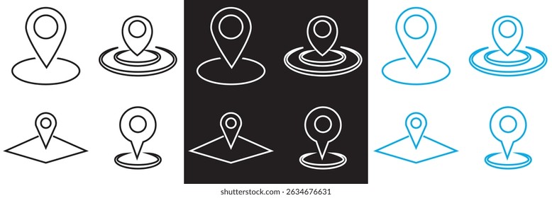 Location icon .  Map pointer pin sign  icon . place address navigation locator icon. Vector for websites, mobile interfaces, presentations, banner, visual branding etc. Vector illustration. EPS 10
