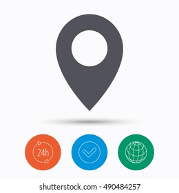 Location icon. Map pointer sign.