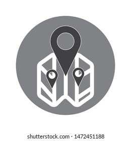 Location icon. Map pointer symbol. Chat speech bubble, chart and presentation signs. Contacts and tick web icons