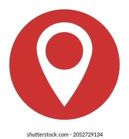 Location icon, map pointer symbol isolated on white background.  Vector web button .