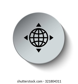 Location icon. Map icon. Rounded button. Vector Illustration. EPS10