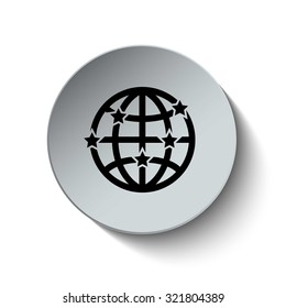 Location icon. Map icon. Rounded button. Vector Illustration. EPS10
