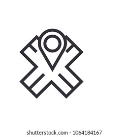 Location icon. Map symbol modern, simple, vector, icon for website design, mobile app, ui. Vector Illustration