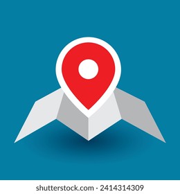 location icon with map, vector illustration 