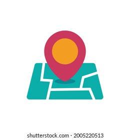 location icon, map vector, pin illustration