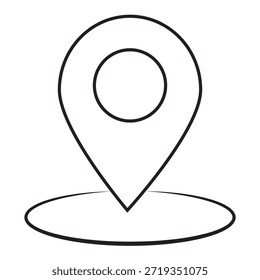 Standortsymbol. Kartenstift. Positionsstift. Symbolvektor anheften. Symbol der Standortzuordnung, Navigator, Markierungsvektor. Bestes modernes flaches Piktogramm-Illustrationszeichen für Web- und Mobile-Apps-Design.