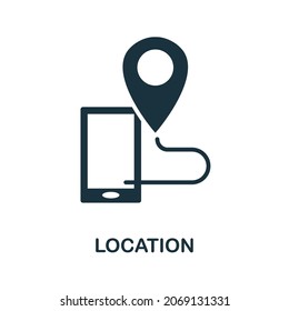 Location icon. Monochrome sign from take away collection. Creative Location icon illustration for web design, infographics and more