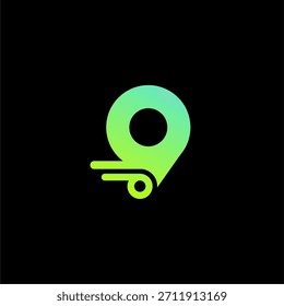 Icono de Locación con efecto de movimiento. Logotipo de viaje
