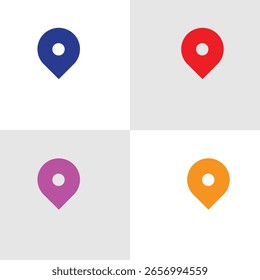 Icono de Locación, ubicación multicolor: anote lugares, puntos de mapa o puntos de negocios en cualquier Web, App o diseño de impresión