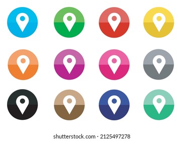 location icon, multicolor, vector illustration