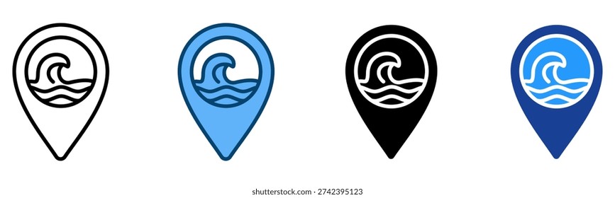 Location Icon Multiple Style Vector Collection