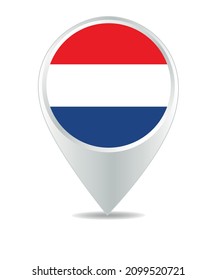 Icono de ubicación para la bandera de los Países Bajos, vector