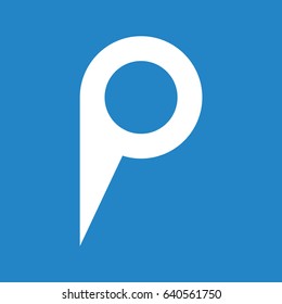 Location icon on blue background