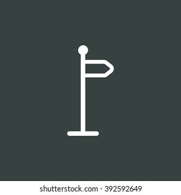 Location icon, on dark background, white outline, large size symbol