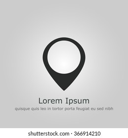 Location icon on grey background with text and slogan