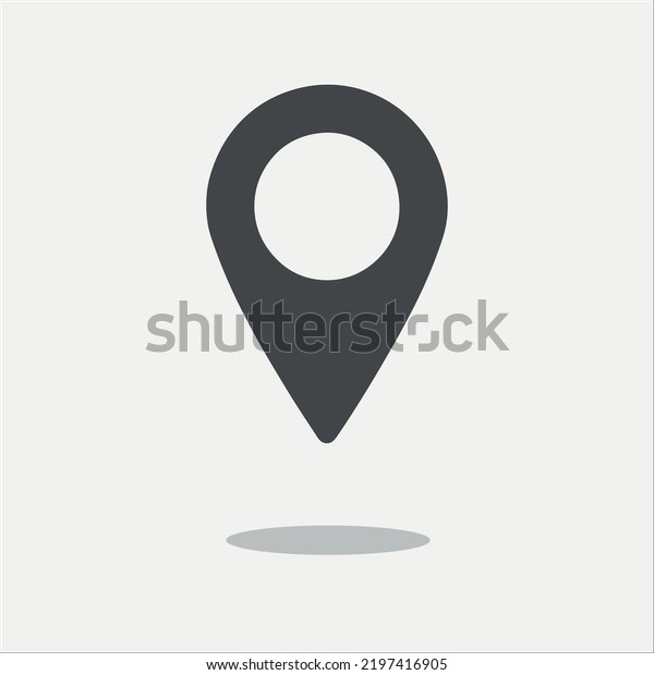 Location Icon On Grey Background Vector Stock Vector (Royalty Free ...