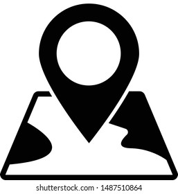 the location icon on the map is black and white background