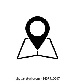 the location icon on the map is black and white background