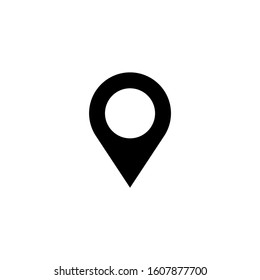 Location icon on the map in black flat design on white background