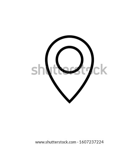 Location icon on the map in outline style on white background