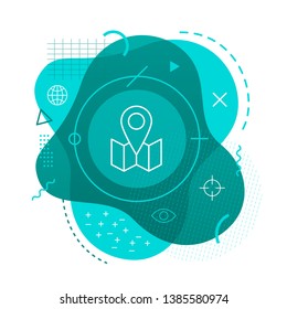 Location icon on modern background 