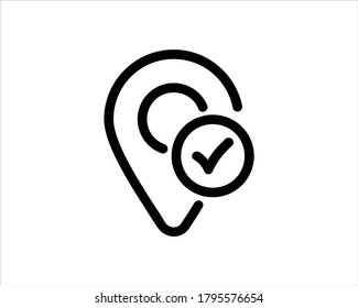 Location icon outline and linear vector.