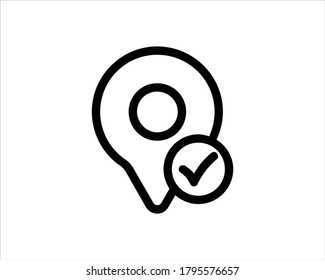 Location icon outline and linear vector.