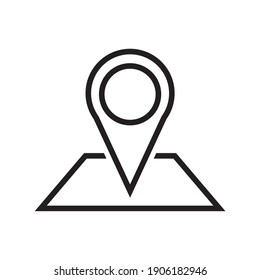 Location icon outline and linear vector