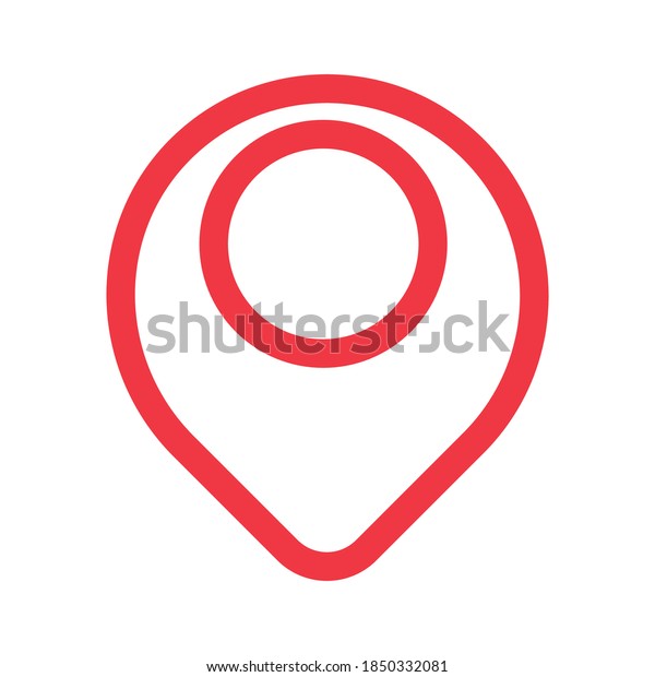 Location Icon Outline Red Map Point Stock Vector (Royalty Free ...