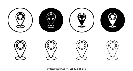 Location icon Outline thin set pack series
