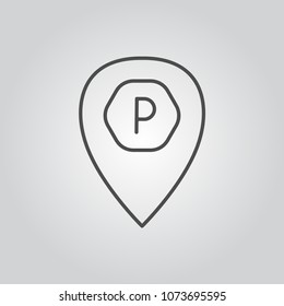 Location icon with parking sign