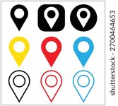 location icon, location pin, icon design template, vector design
