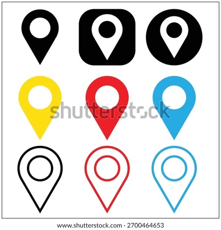 location icon, location pin, icon design template, vector design