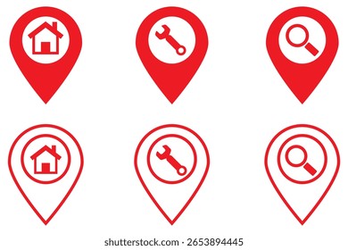 Location icon. pin point icon. Black location pointer symbol isolated on white background. Map pointer modern. Black map pointer icon for your web site design. EPS 10