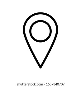 location icon. pin point symbol outline isolated on white background. vector illustration 
